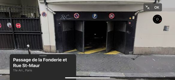 Vignette parking Métro Parmentier - rue Saint Maur - Paris 11